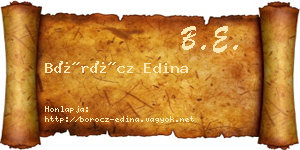 Böröcz Edina névjegykártya