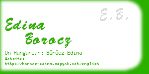 edina borocz business card